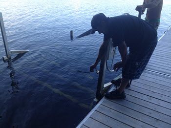 Dock Maintenance Replacing Boat Lift Cables