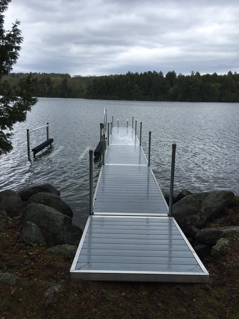 Boots Stationary Aluminum Dock in Maine by